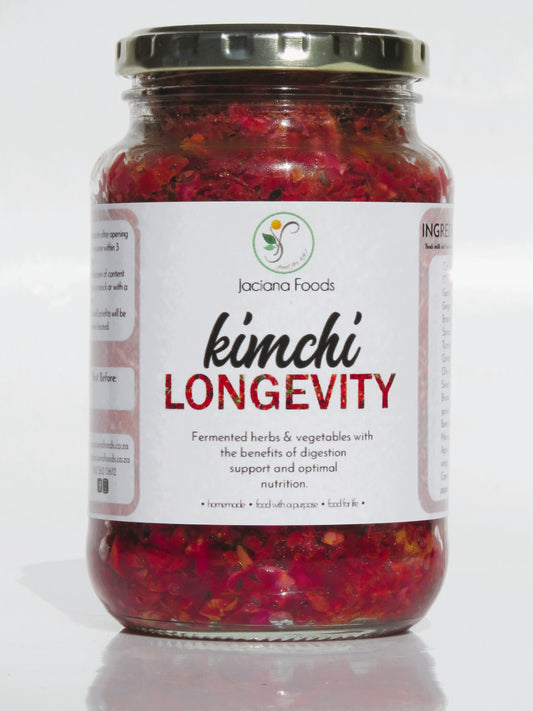 A jar of Longevity Kimchi