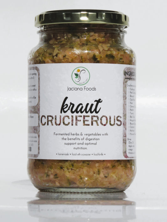 A jar of Cruciferous Kraut