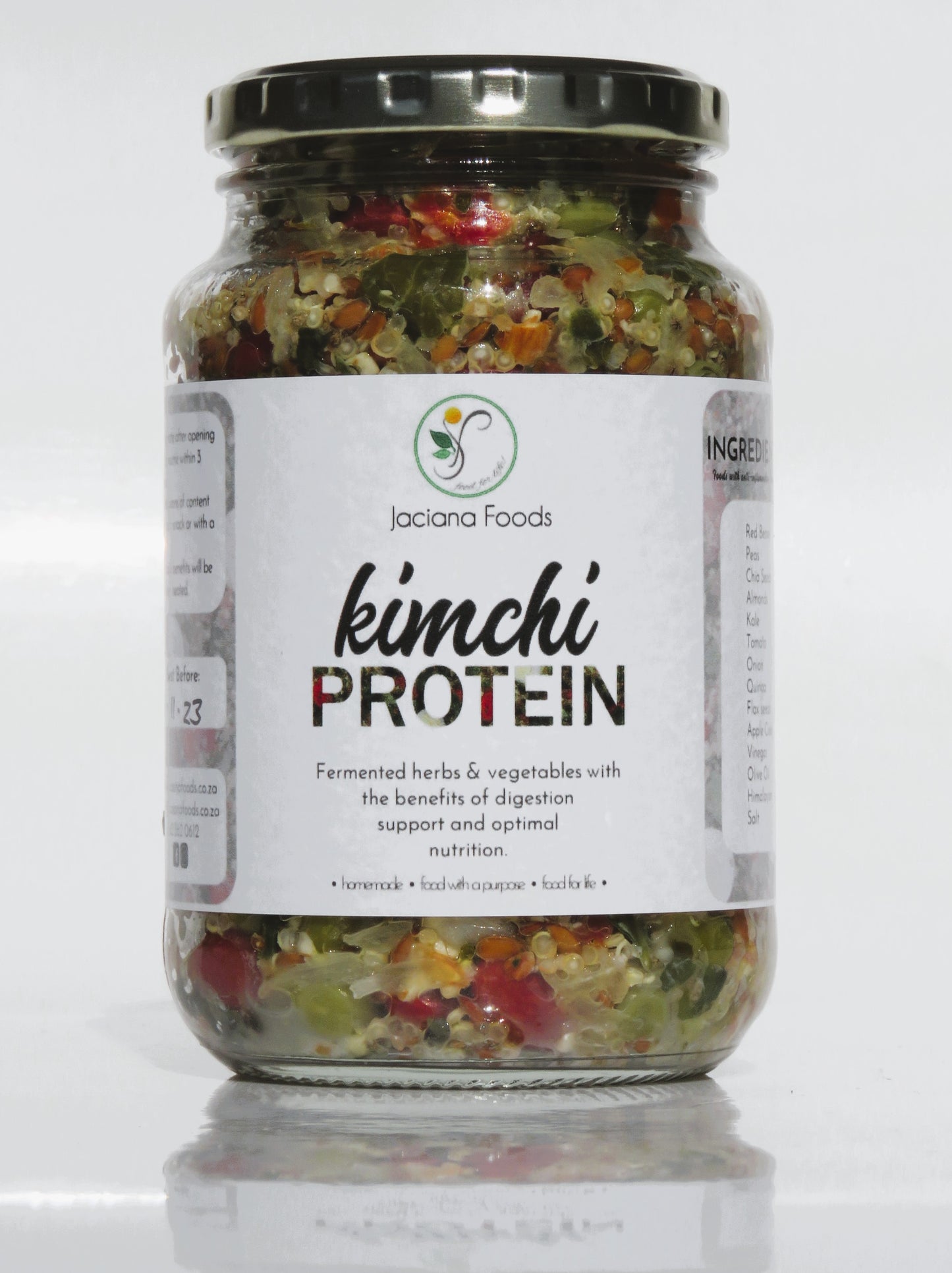 A jar of Protein Kimchi